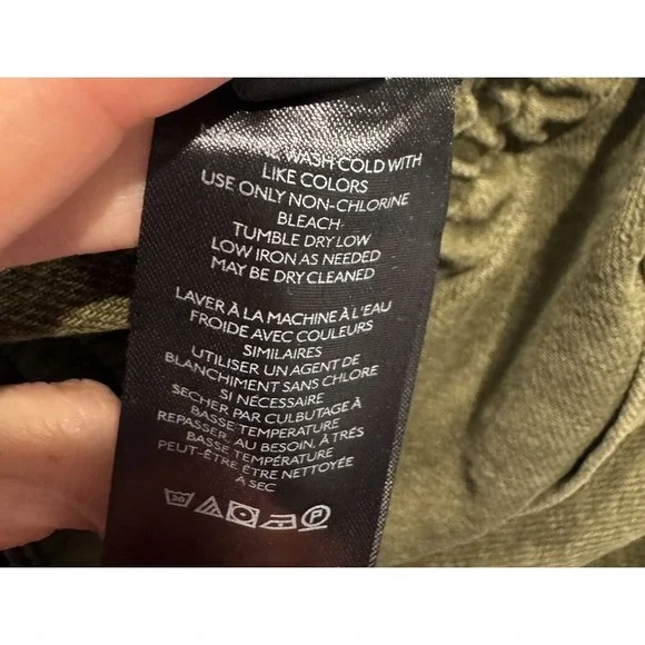 Free People Size XS Woke Up Like This Maxi Denim Skirt Slit Moss Green Boho - Picture 7 of 8